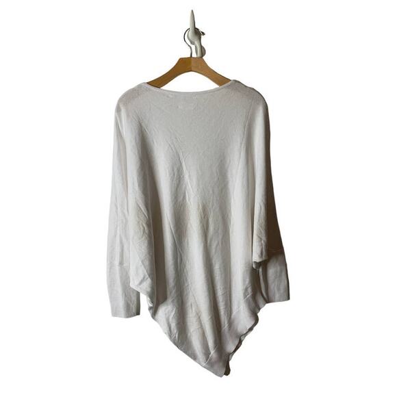 PLANET Lauren G White Yellow Diamond Print Pointed Hem Dolman Sweater One Size - Picture 7 of 10